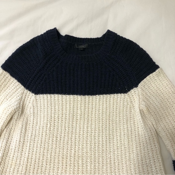 J. Crew Navy and Cream Knit Sweater - Picture 3 of 6